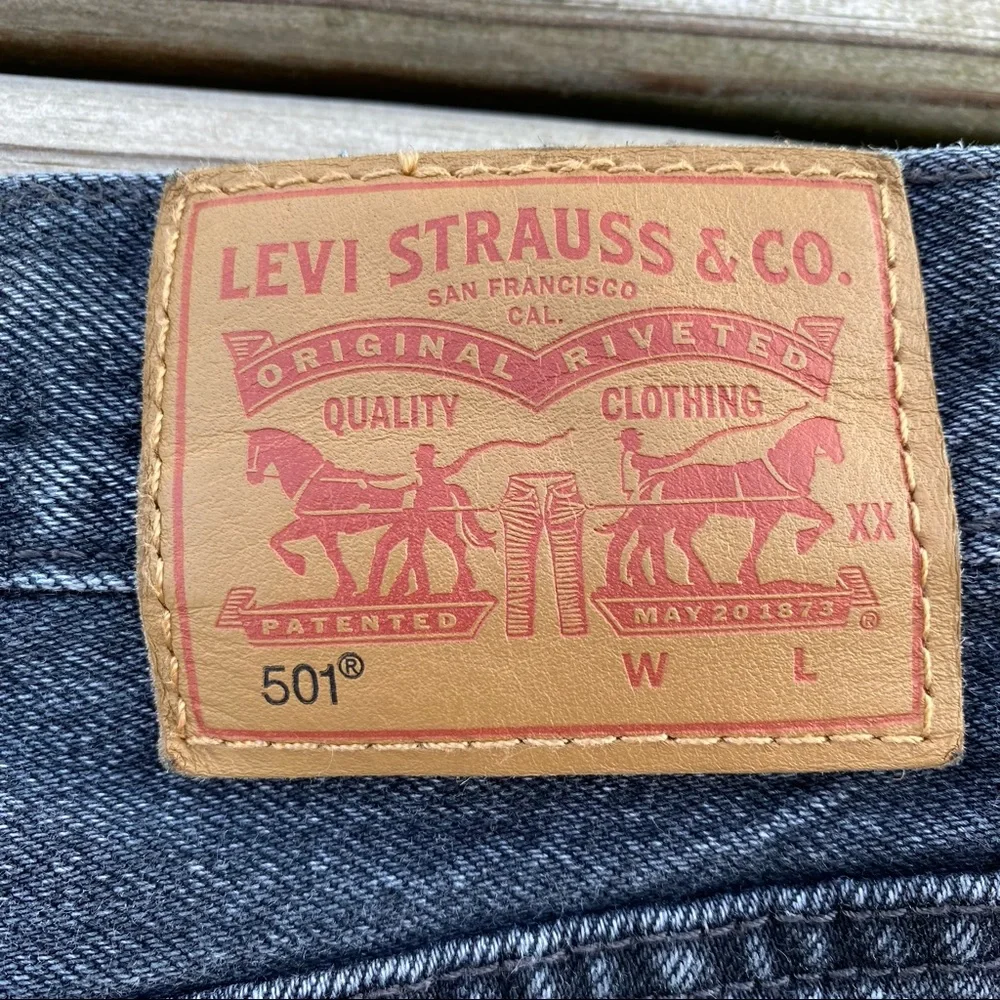 Levi’s 501 Denim Shorts Red Tab Faded Black